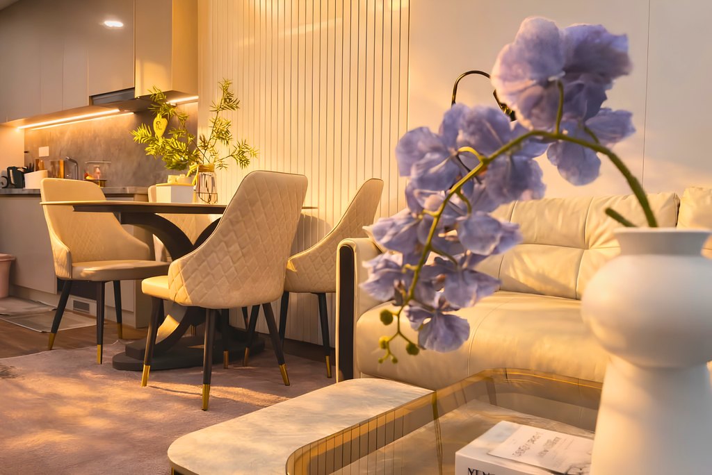 Living & Dining Area — One Bedroom Apartment